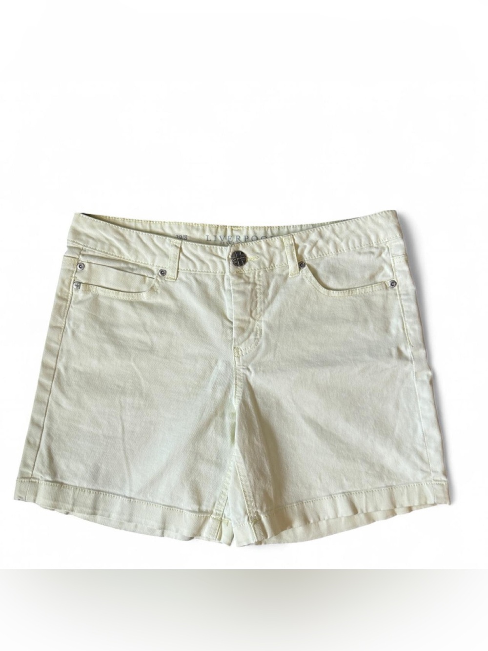 Liverpool Butter Yellow Colored Women’s Denim Shorts